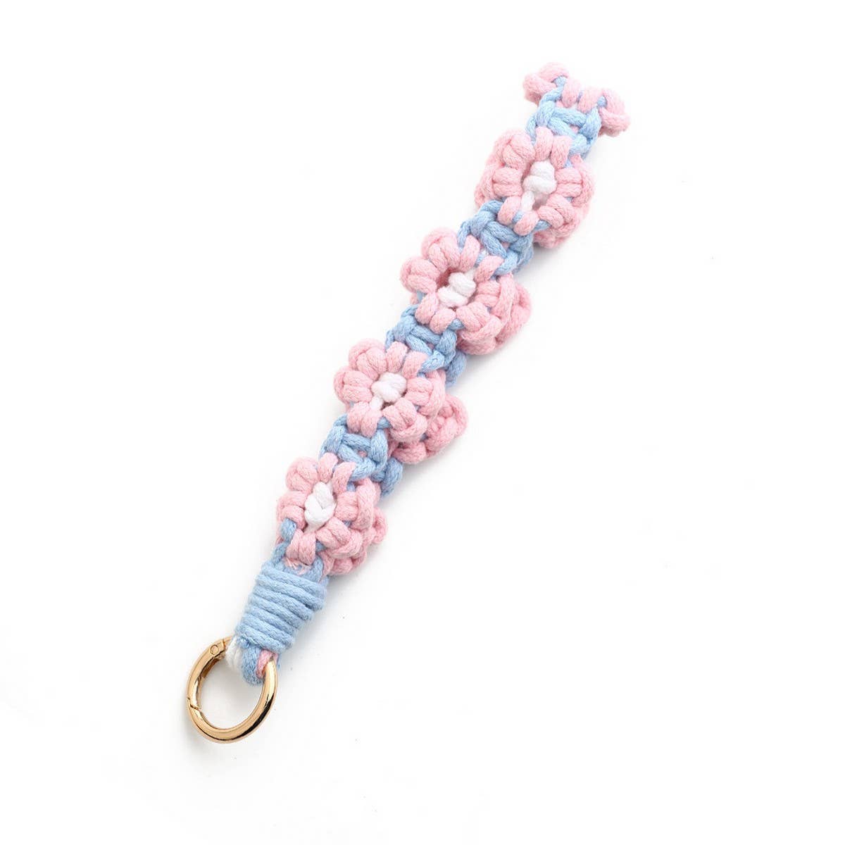 DAISY WRIST STRAP NORDIC WOVEN KEYCHAIN PENDANT_CWAB5023