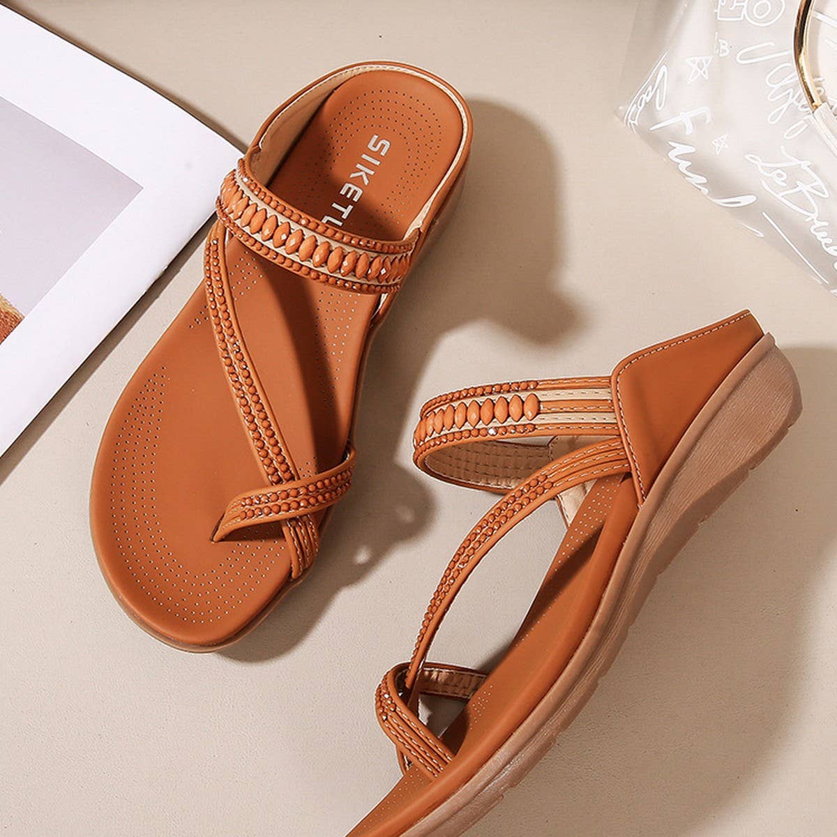 CROSS STRAP COMFORTABLE CASUAL SANDALS SLIPPERS_CWSHS0529