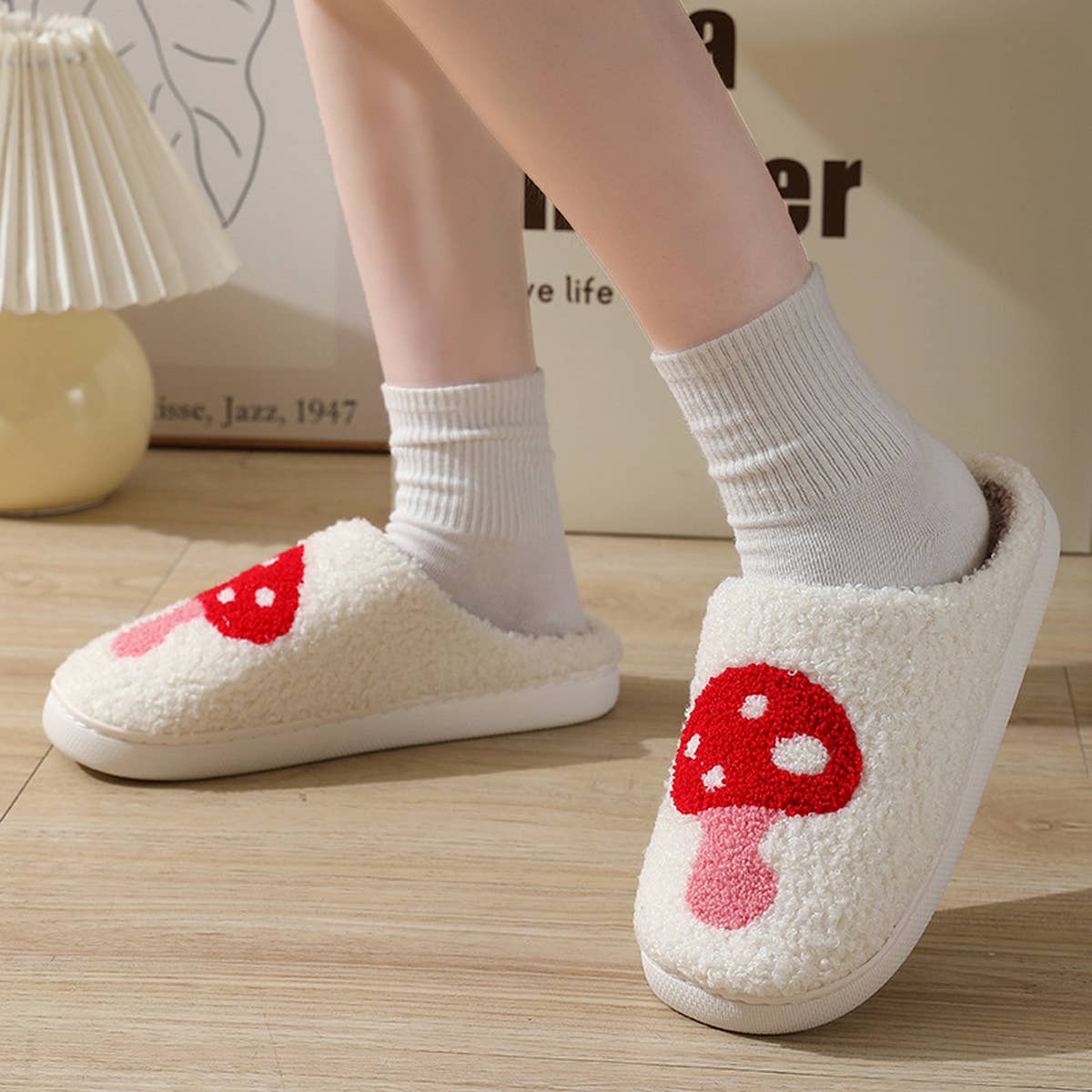 CARTOON MUSHROOM PATTERN COTTON SLIPPERS_CWSHS0277