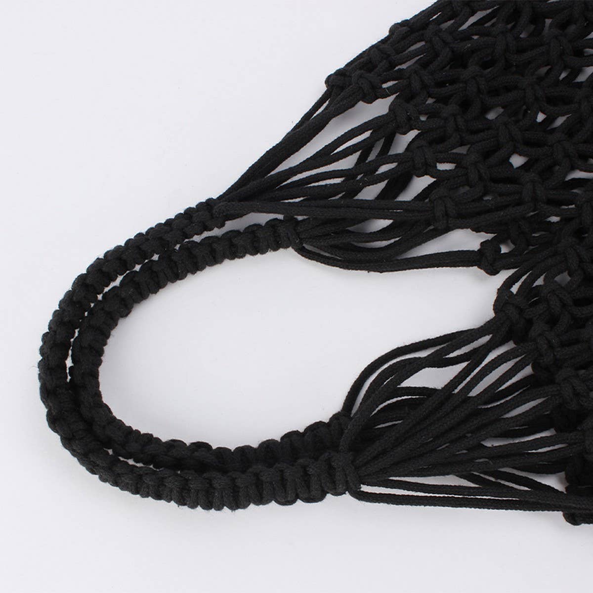 TASSEL HOLLOW COTTON ROPE HAND WOVEN BAG_CWAB4690