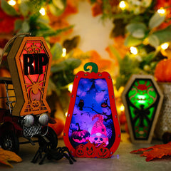 HALLOWEEN PUMPKIN PENDANT WITH LIGHT IN WOODEN BOX_CWMM1769