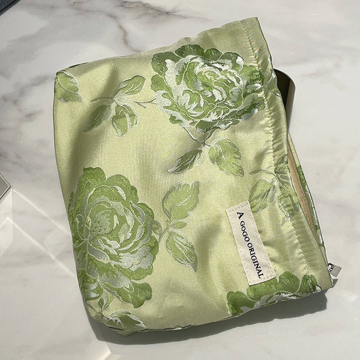 Green Vintage Makeup Bag Large Travel Wash Storage_Cuab00728
