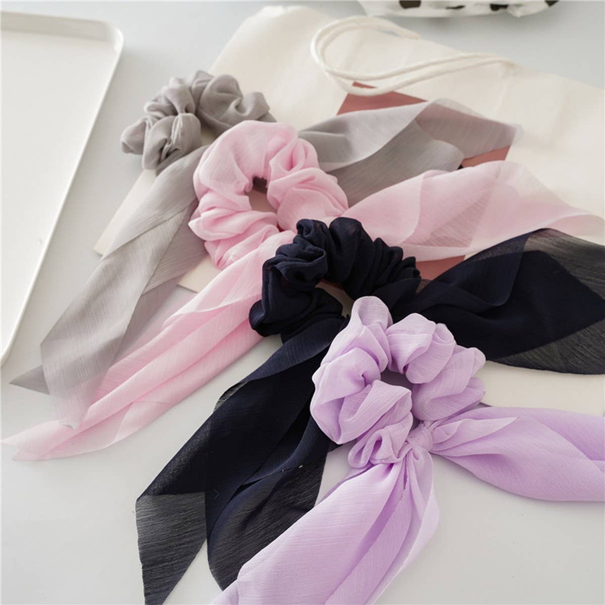 THIN BOW RIBBON TASSEL HAIR TIE_CWAHA0837
