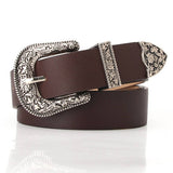 CLASSIC VINTAGE BUCKLE BELT WITH EMBOSSED_CWABE0388