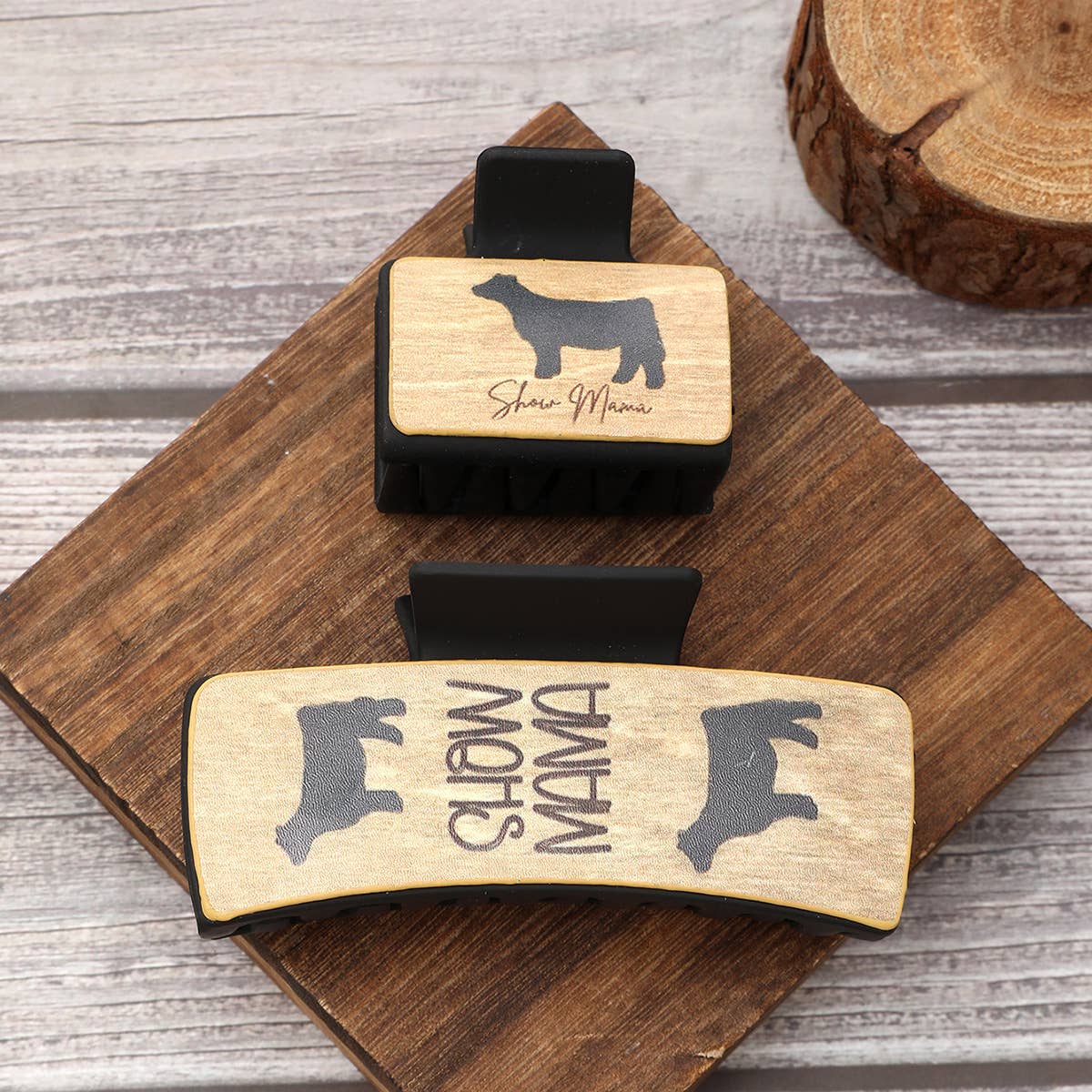 Western Animal Hair Claw Set Leather Shark Clips_Cwasc1619