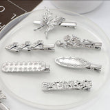 METAL ROSE HAIRPIN SIDE BANGS DUCKBILL CLIP_CWAHA4646