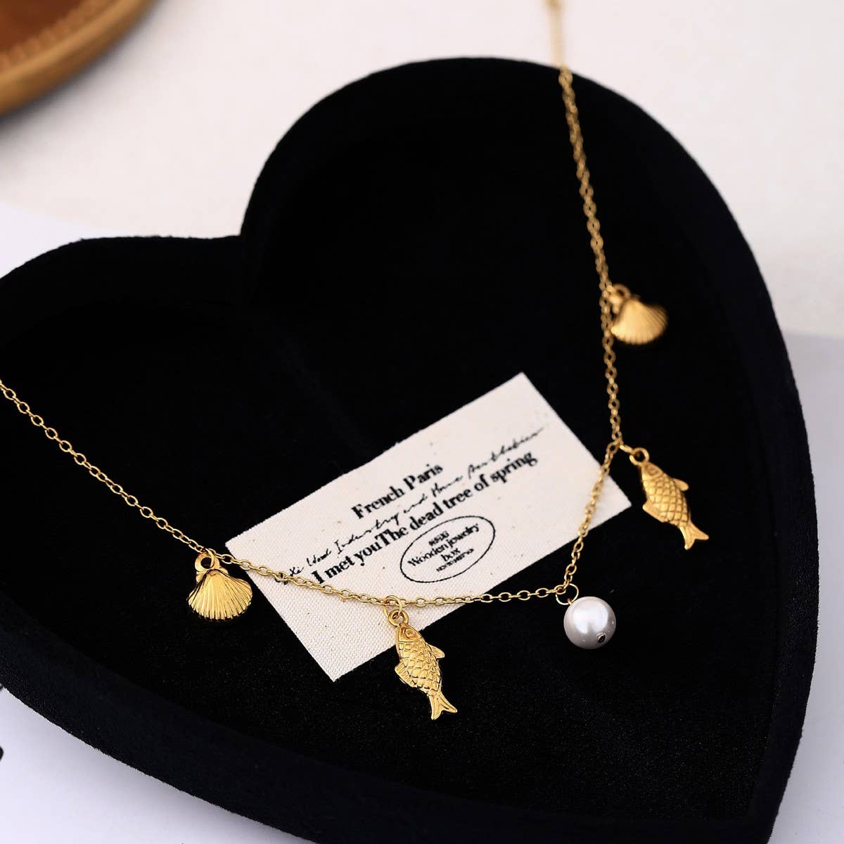 SUMMER BEACH STYLE SHELL PEARL CLAVICLE NECKLACE_CWMM5713