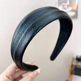 Trendy Leather Texture Hair Hoop For Women_Cwaha07350