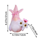 EASTER BUNNY GNOME HOLDING A BOUQUET OF FLOWERS_CWMM3481