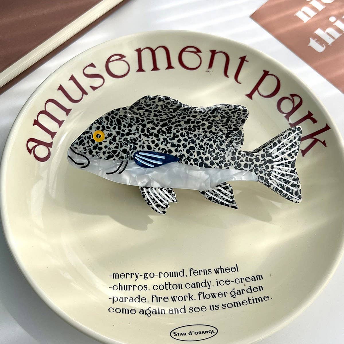 GROUPER FISH HAIR CLAW OCEAN STYLE ACETATE CLIP_CWAHA5789