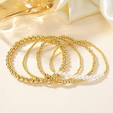 IMITATION PEARL GOLD COPPER BEAD BRACELET_CWMM3868