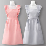 HOUNDSTOOTH SOLID COLOR WATERPROOF WORK APRON_CWMM6792