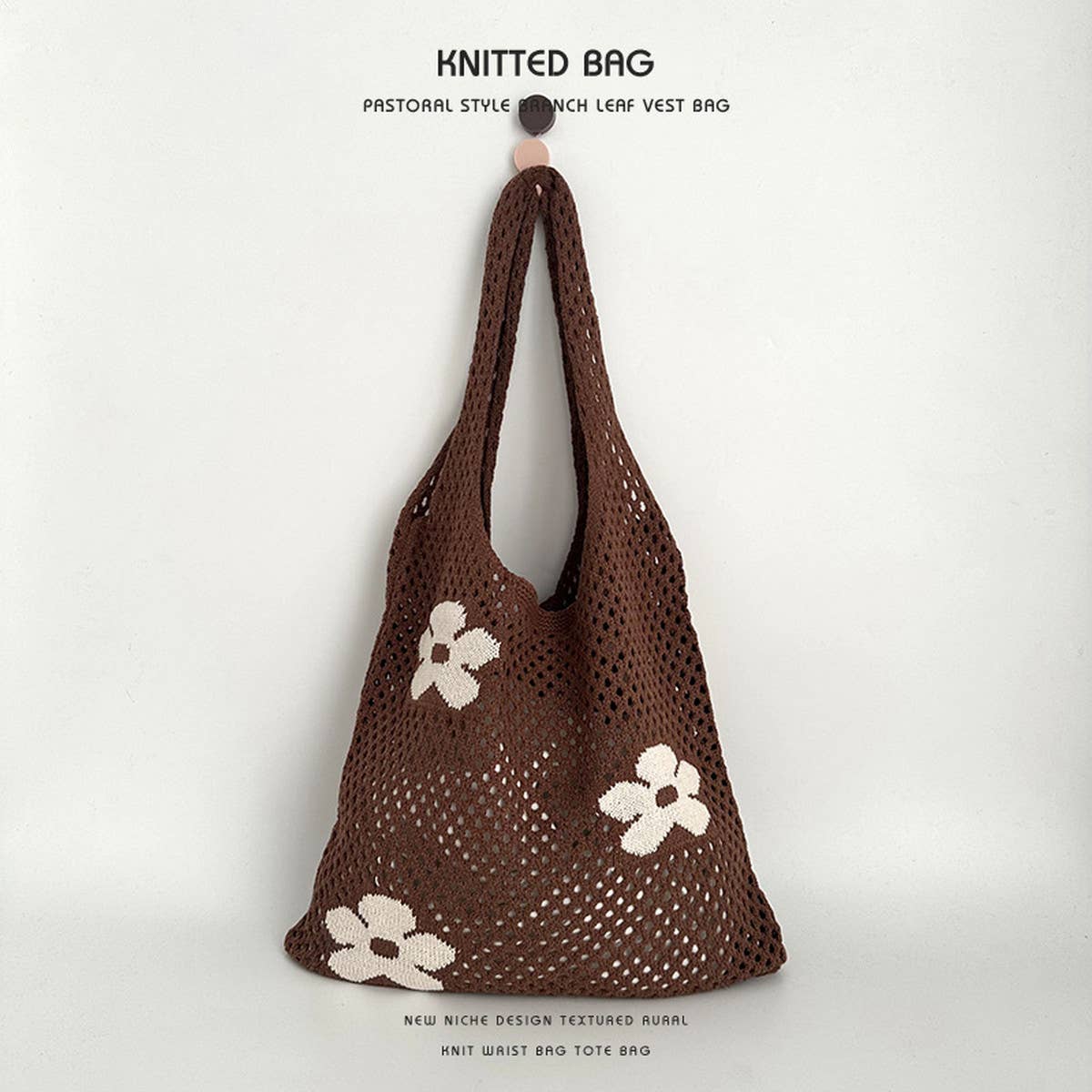 Exquisite Knitted Heart Tote Handbag_Cwab2389