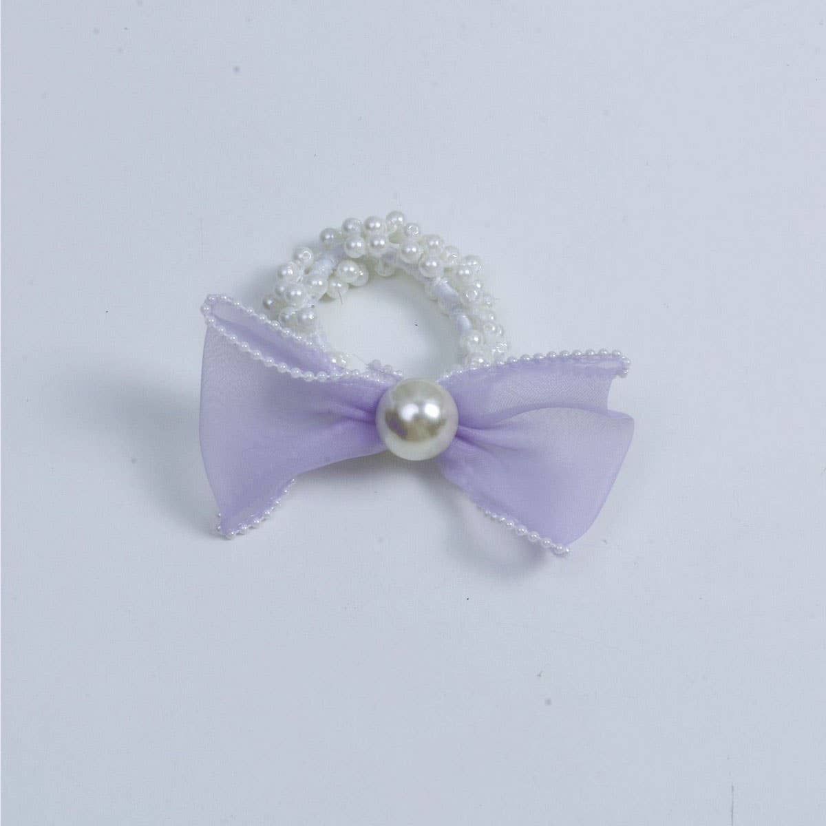ELEGANT ORGANZA BOW PEARL HAIR TIE FOR WOMEN_CWAHA6885