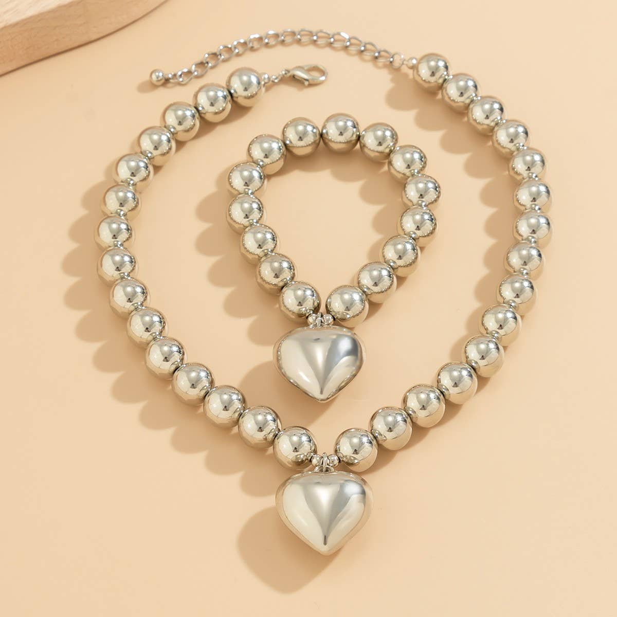 IMITATION PEARL HEART SHAPED PENDANT NECKLACE_CWAJE1166