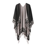 SOLID COLOR DOUBLE SIDED CAPE SHAWL OUTER CAPE_CWASC2134