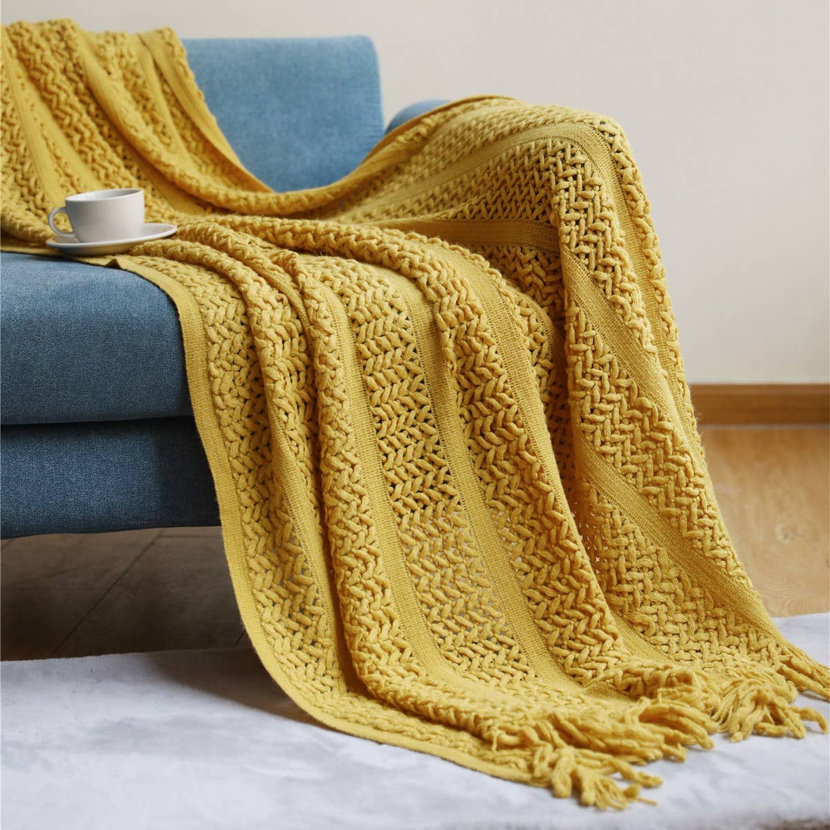 SOFT WARM CHUNKY KNIT BLANKET THROW_CWMM0195