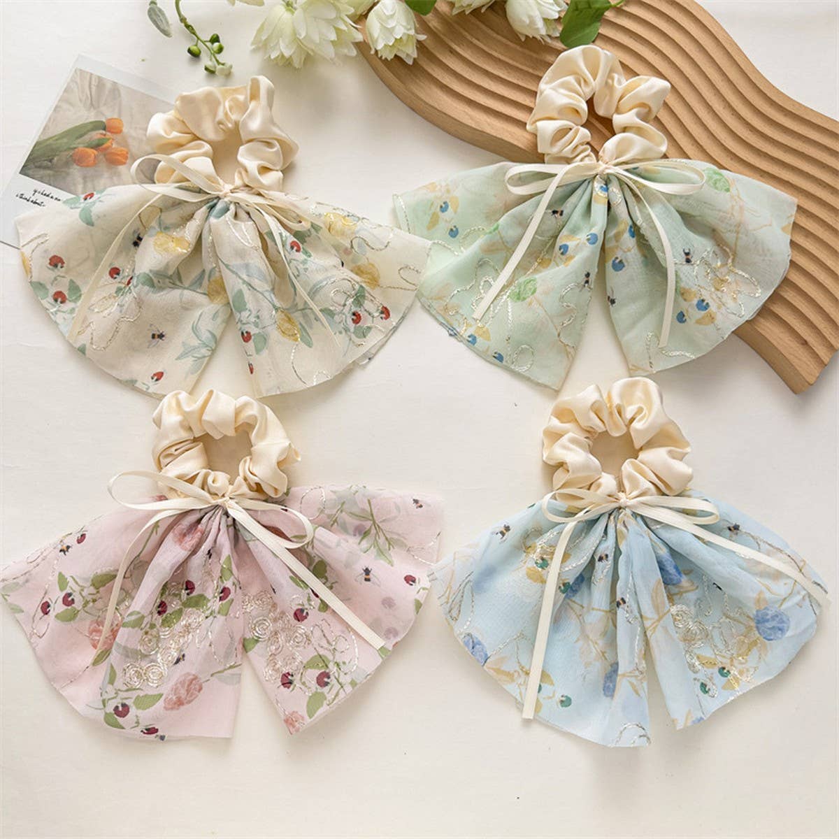 2024 NEW FLORAL EMBROIDERED BOW HAIR TIE_CWAHA1085