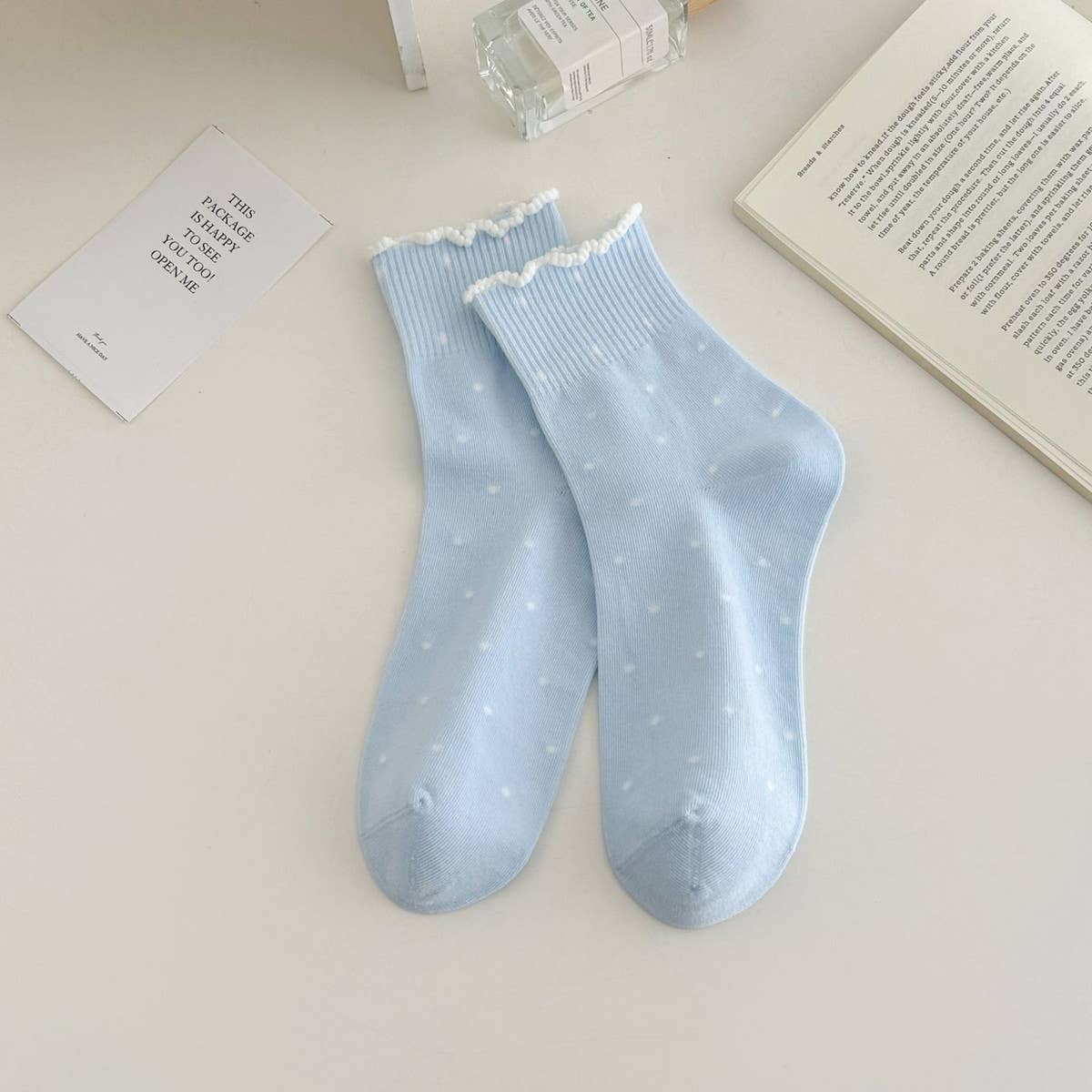 ALL MATCH NEW POLKA DOT MID CALF SOCKS_CWMS0953