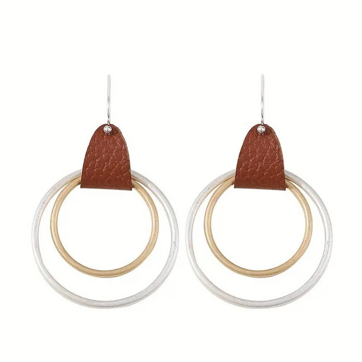 RETRO PERSONALITY IRREGULAR DOUBLE HOOP EARRINGS_CWAJE1981