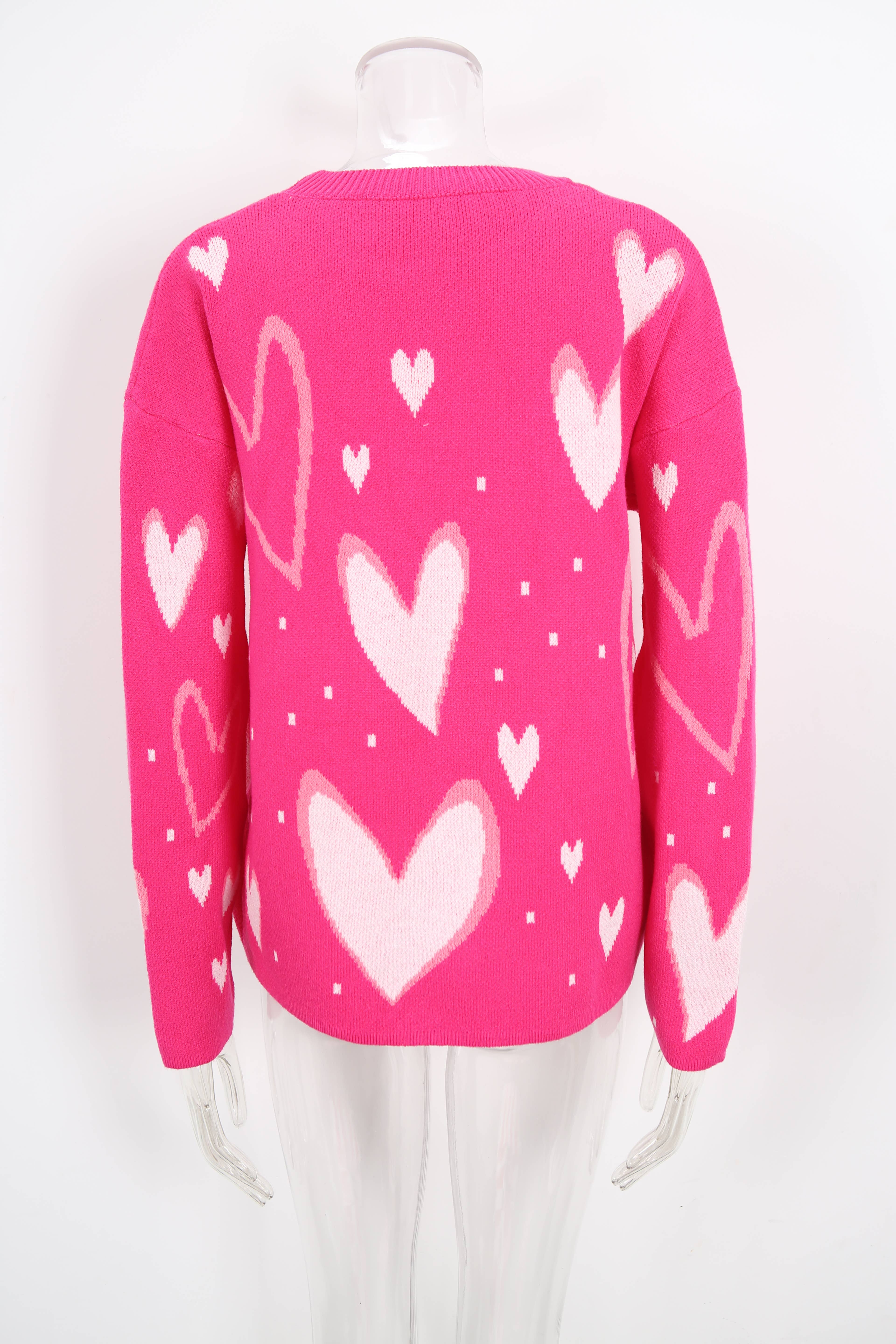 Valentines Day Love Jacquard Loose Knitwear