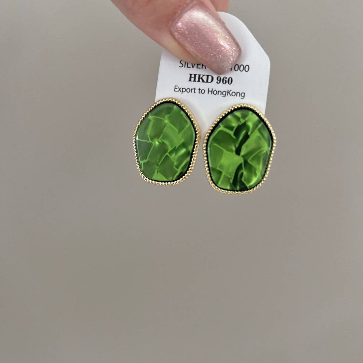 IRREGULAR ELLIPTICAL RESIN EARRINGS_CWAJE1302