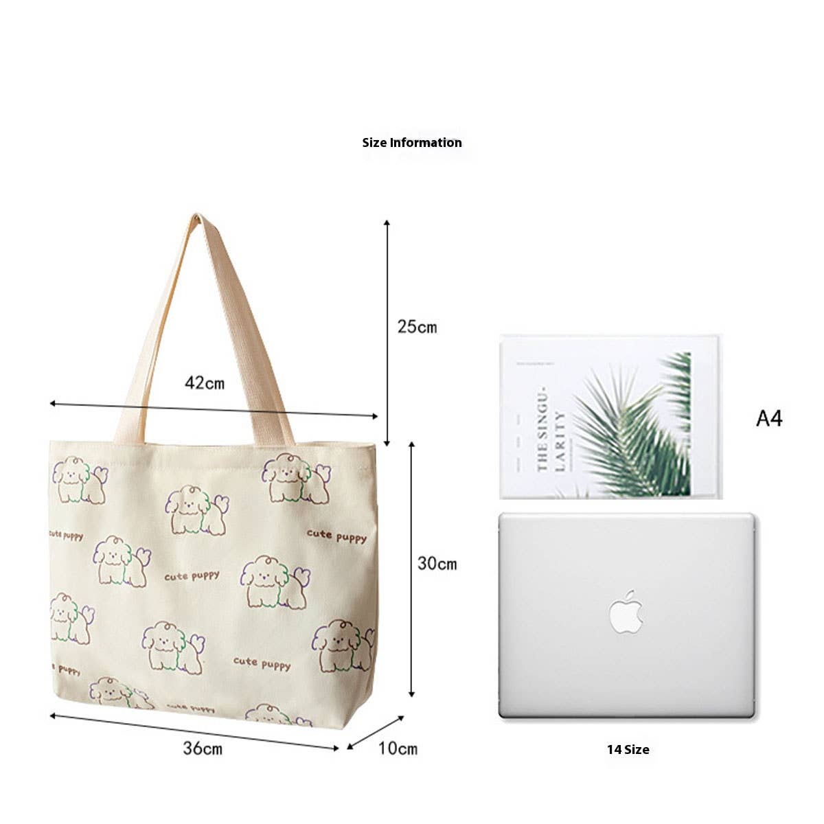 CUTE CARTOON CANVAS TOTE BAG FOR GIRLS LARGE_CWAB5659