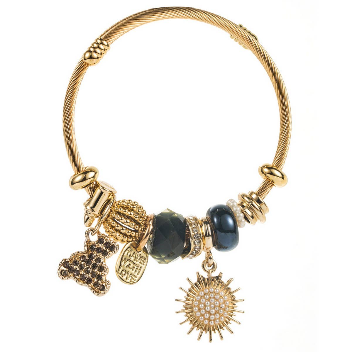 ADJUSTABLE DIY BEADED BRACELET WITH BEAR SUN_CWMM8617