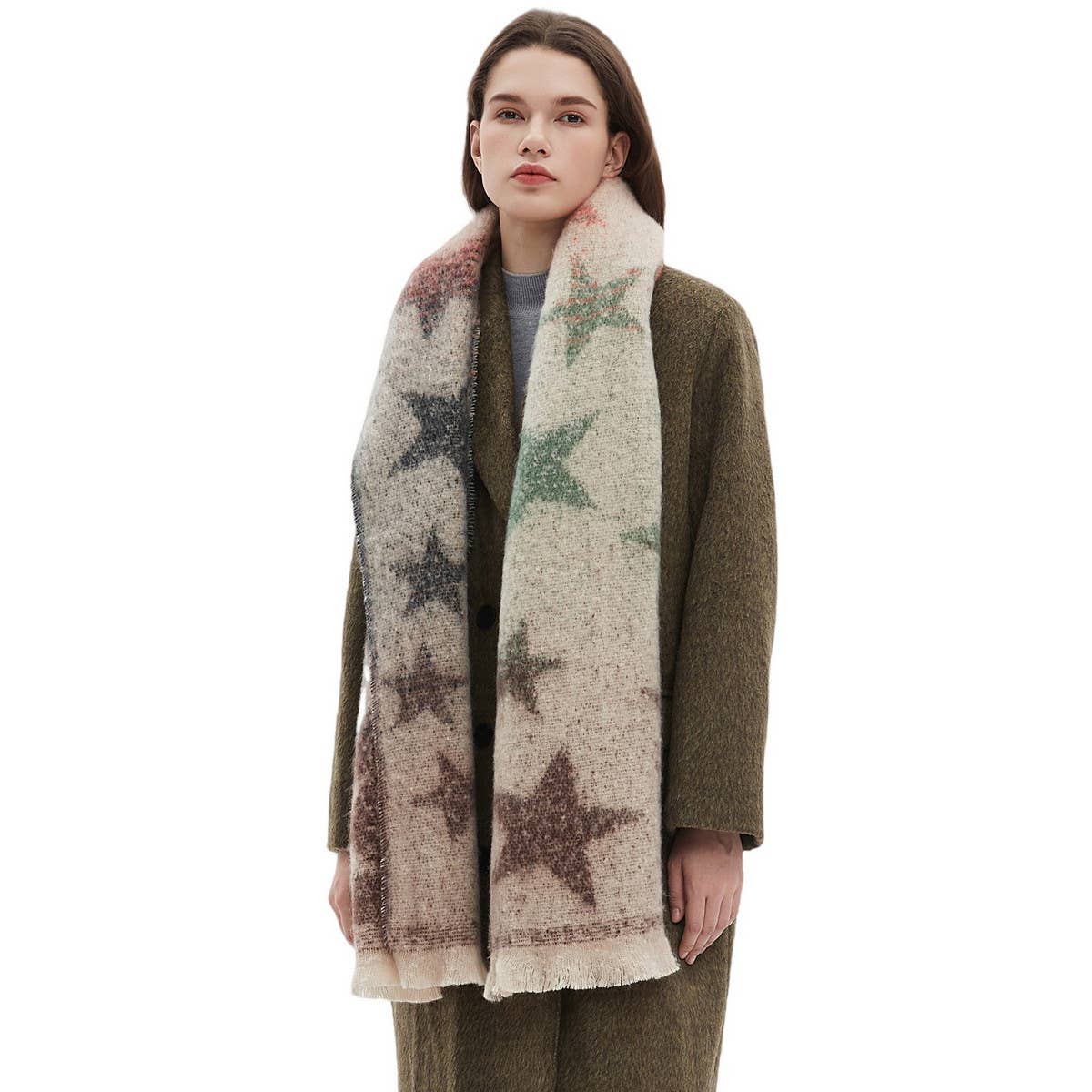 STAR GRADIENT SCARF JACQUARD WINTER WRAP_CWASC0859