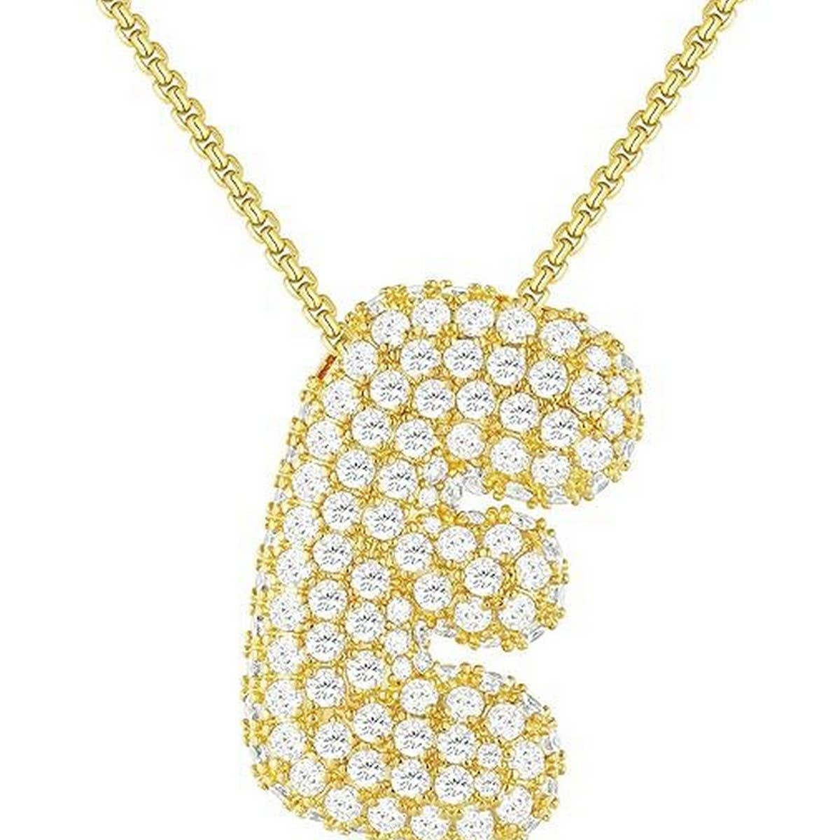 26 LETTERS NECKLACE COPPER ZIRCONIA PENDANT_CWMM5864