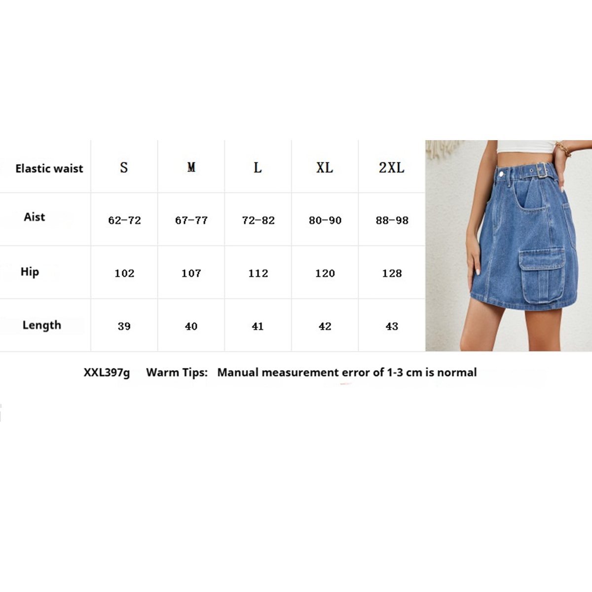 Wome Washed Denim Mini Skirt Adjustable Waist_Cwjsk0215
