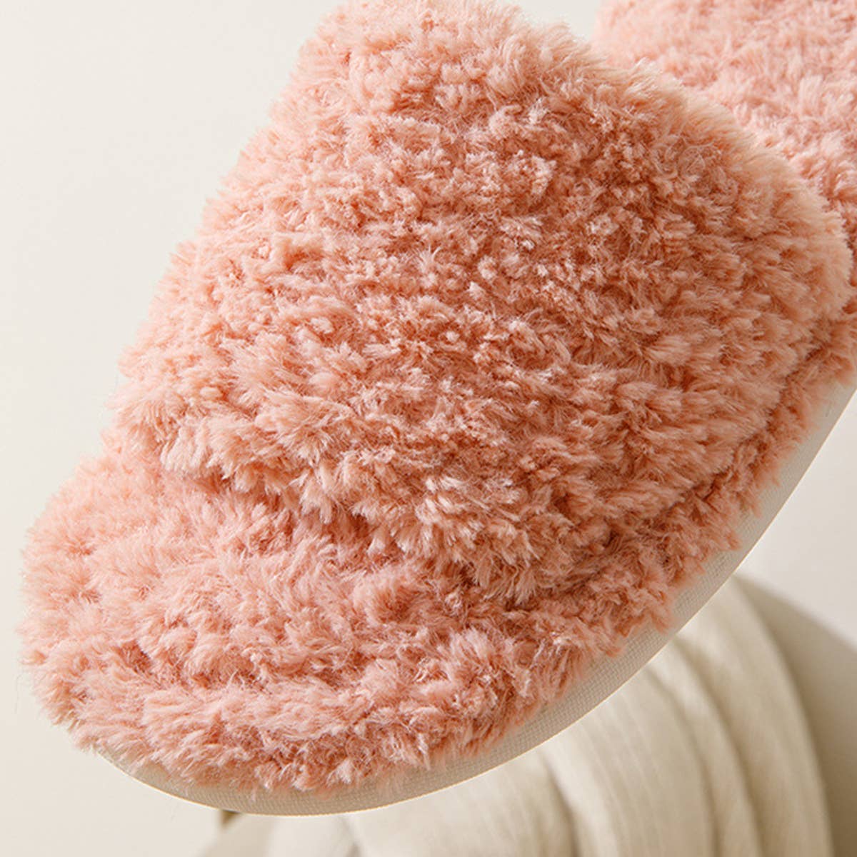 HOME SOLID COLOR CURLY COTTON SLIPPERS_CWSHS0827