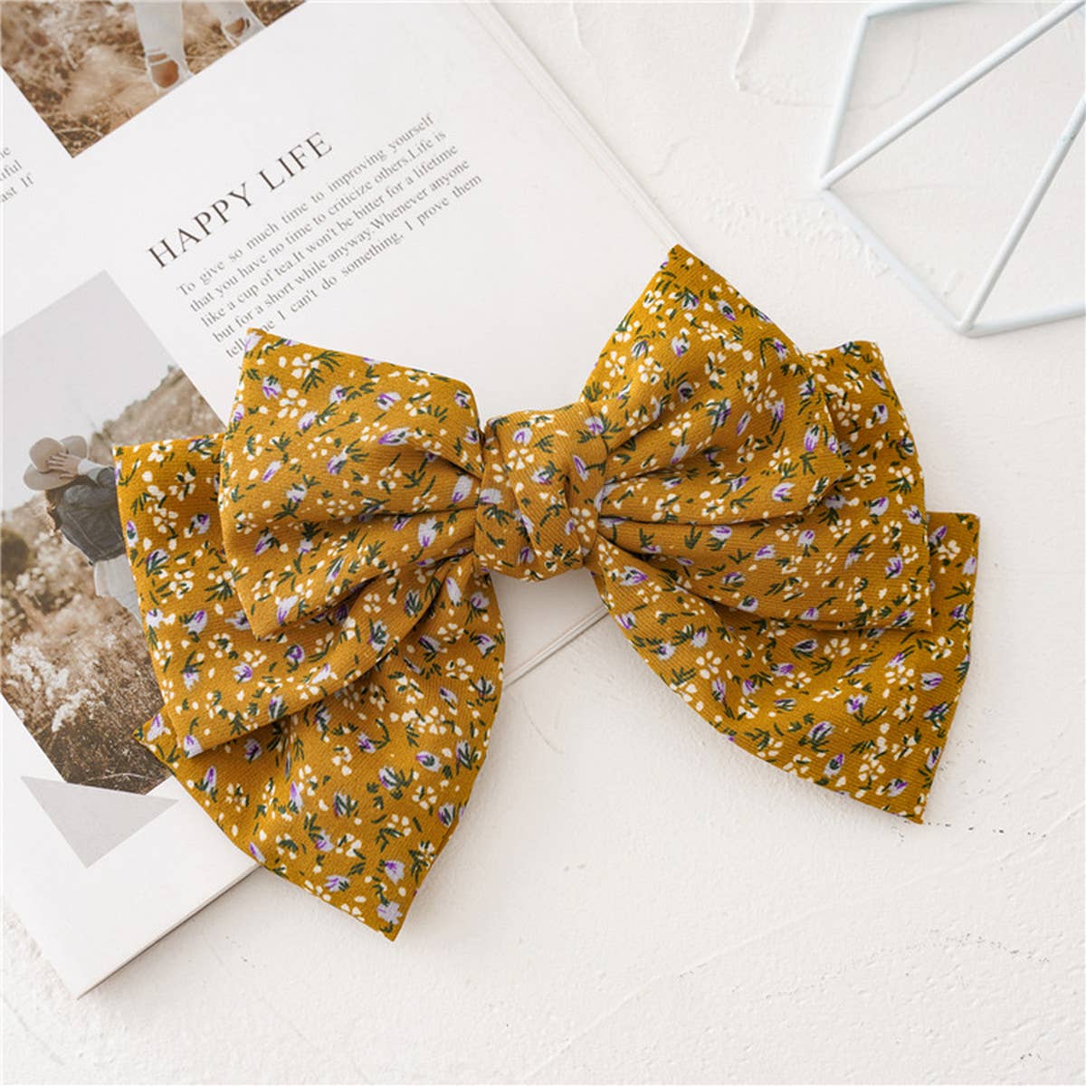 NEW THREE LAYER KNOTTED LARGE BOW HAIRPIN_CWAHA0852