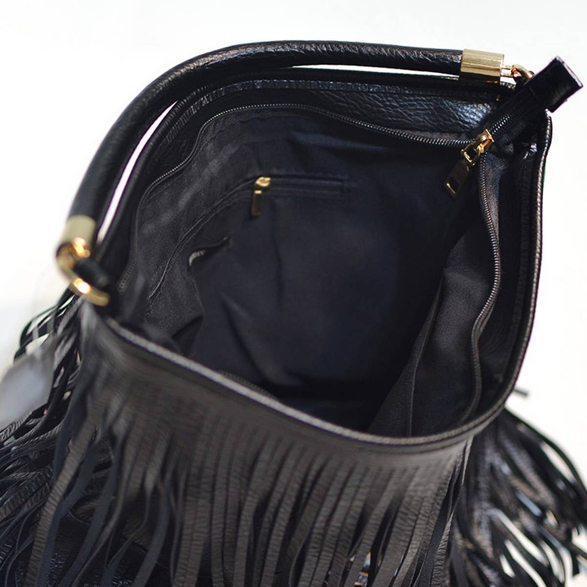 Cwab4540_Soft Leather Double-Sided Tassel Handbag