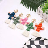 HAND WOVEN CACTUS FUR BALL KEYCHAIN_CWMM1581