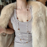 NEW ELEGANT PEARL SWEATER NECKLACE FOR WOMEN_CWAJE3899