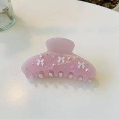 Cwaha1529_Snowflake Dot Diamond Pearl Bow Hair Claw Clip
