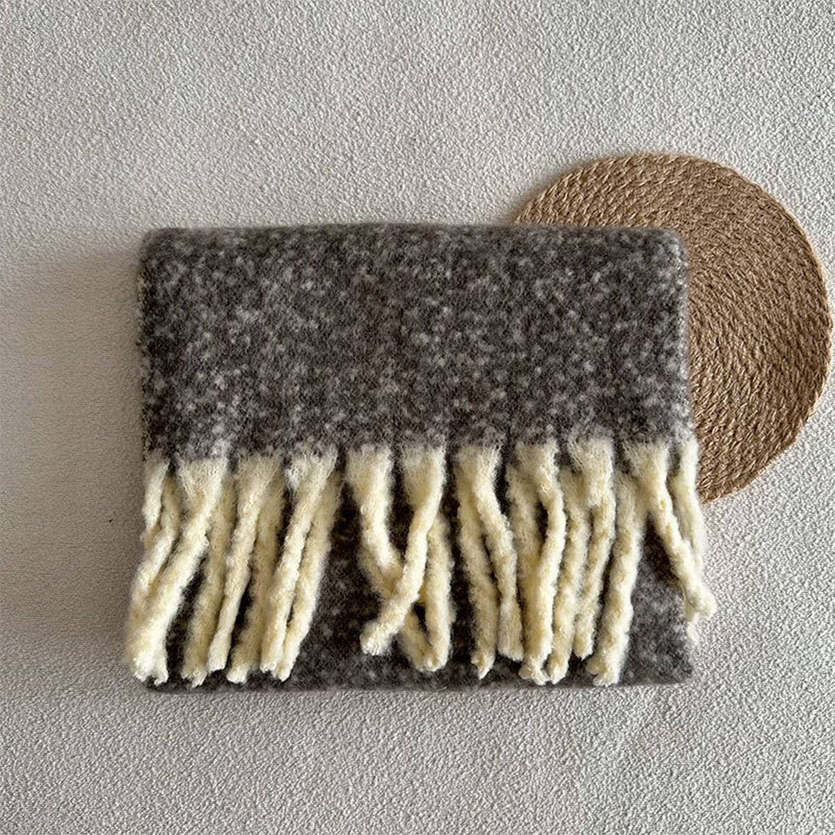 SOFT MERINO WOOL SOLID SCARF WHITE WINTER WRAP_CWASC2294