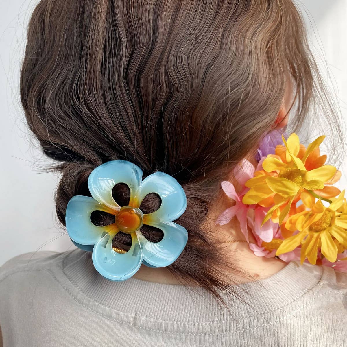 COLORFUL PLUMERIA HAIR CLAW SWEET FLORAL CLIP_CWAHA1010