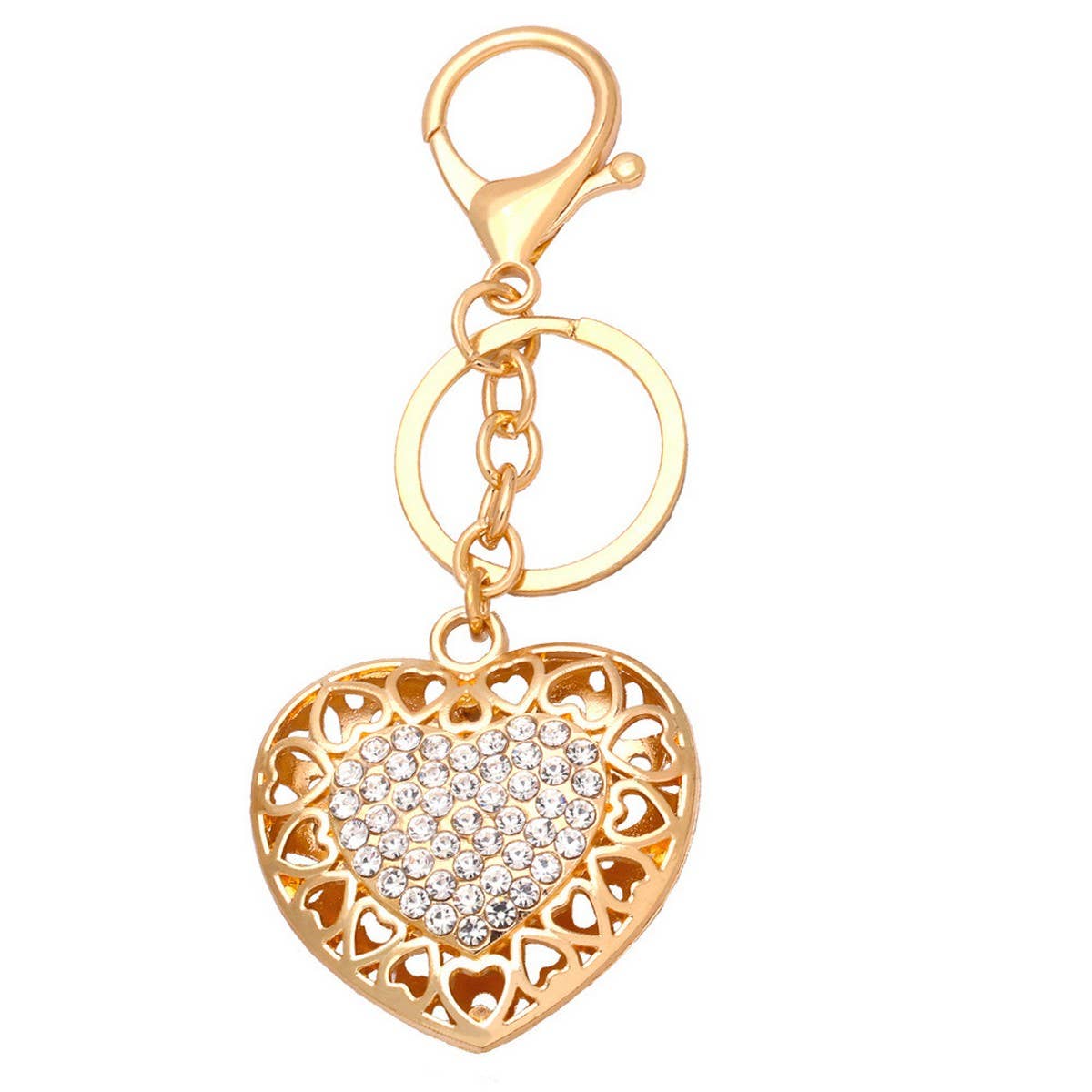 HEART SHAPED DIAMOND KEYCHAIN SPARKLES WITH LIGHT_CWAJE0950