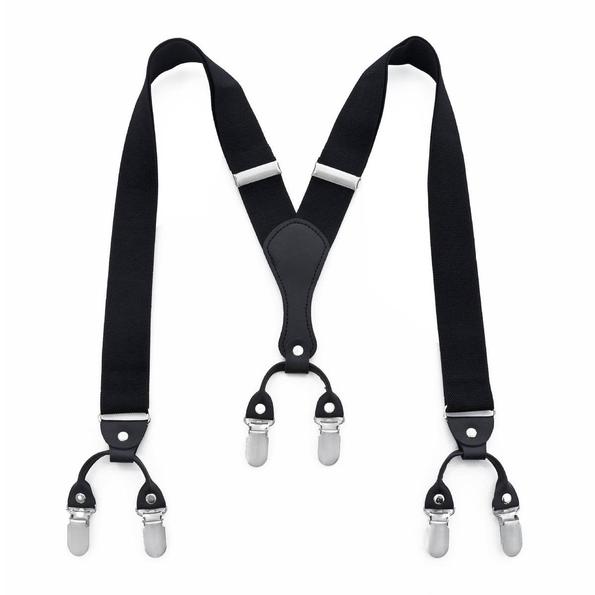 3 5CM BLACK SOLID COLOR SUSPENDER CLIP_CWMM1102