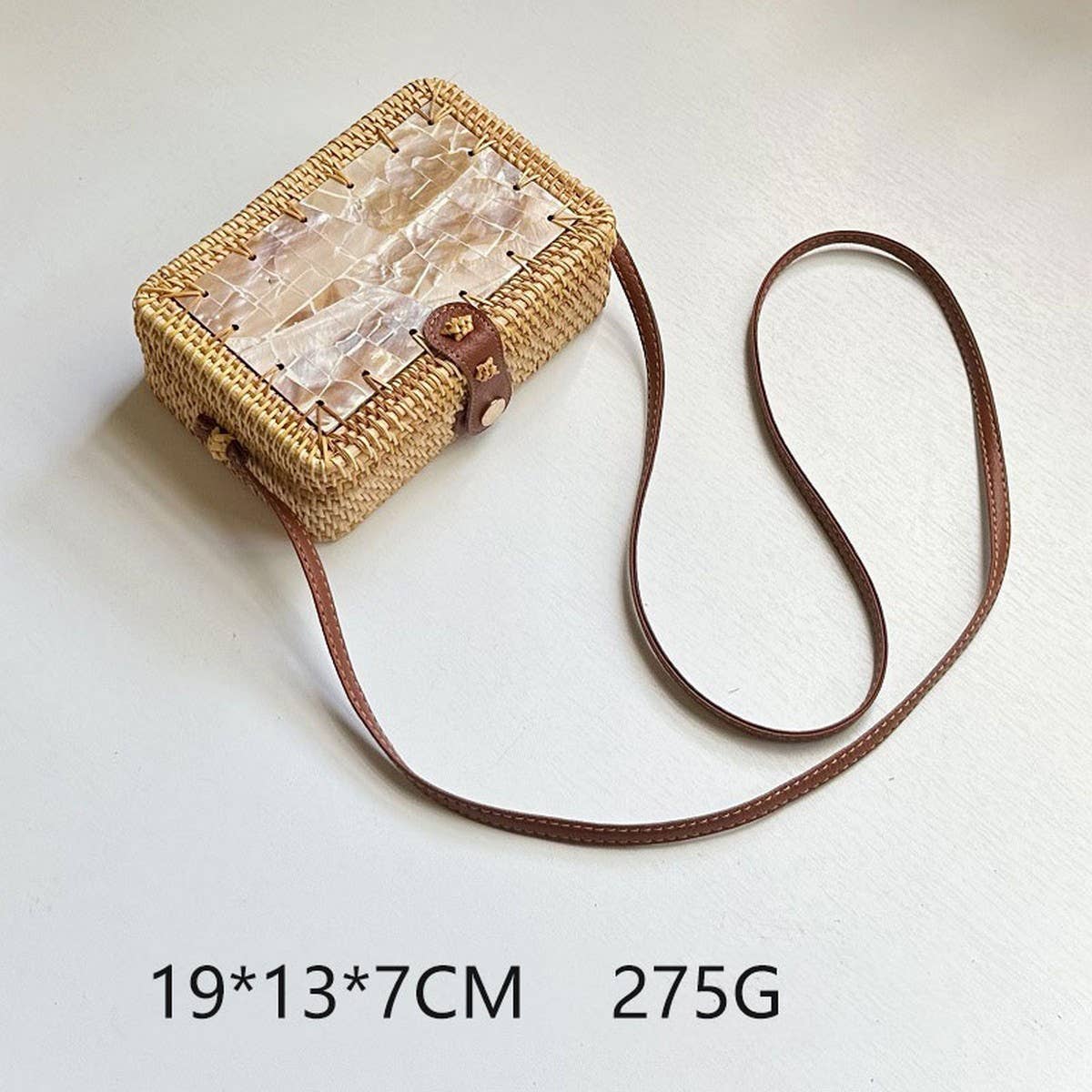 RATTAN WOVEN SMALL SQUAREBAG SHOULDER CROSSBODY BAG_CWMM4544