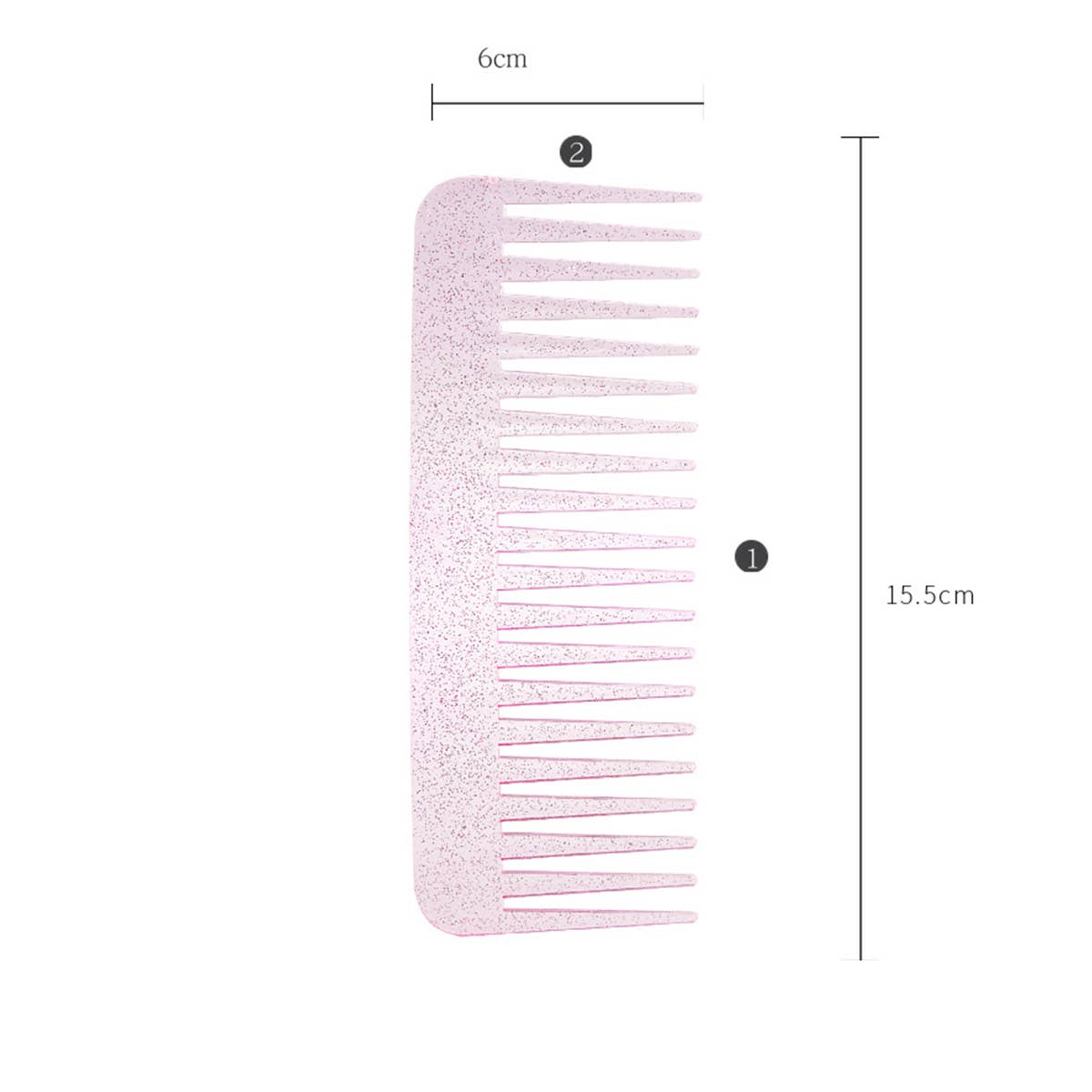 Transparent Fine-Toothed Colorful Glitter Comb_Cwmm0929