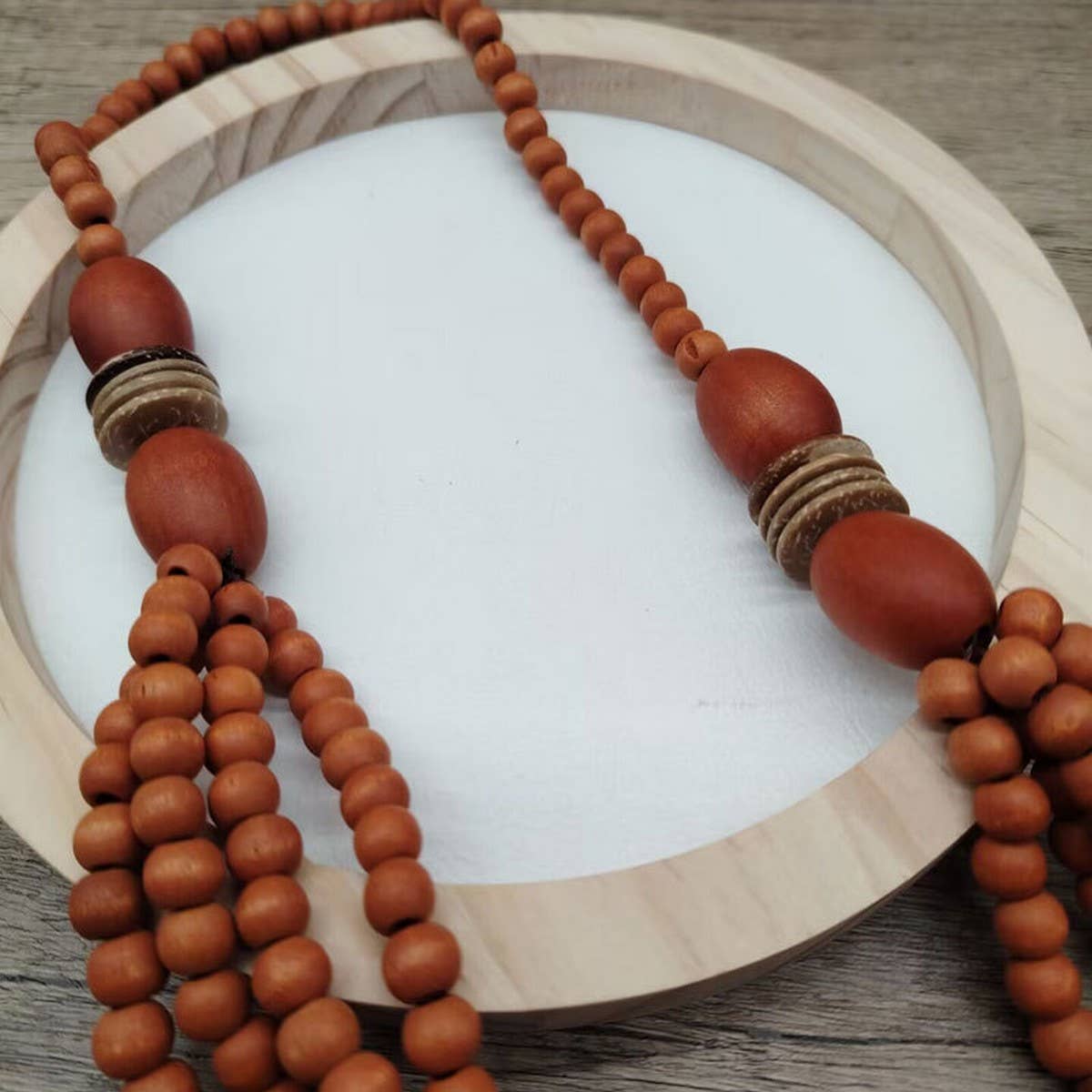 RETRO ETHNIC STYLE WOODEN MULTI LAYER NECKLACE_CWMM4852