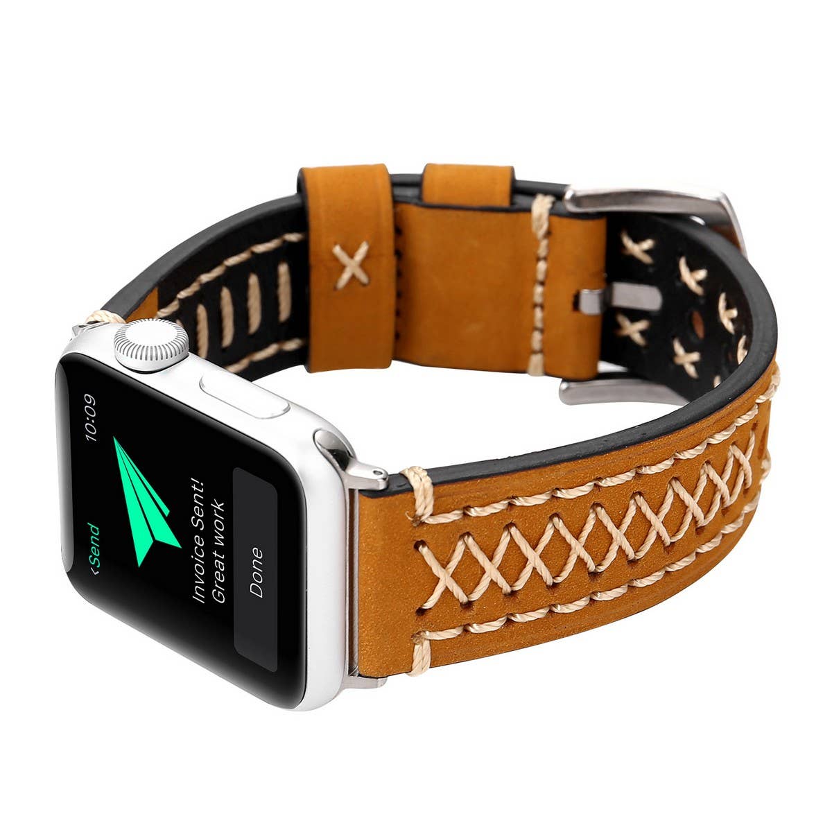 APPLE WATCH9 1 HANDMADE LEATHER STRAP_CWASC1580