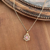 2024 NEW SIMPLE PINK WATER DROP NECKLACE_CWAJE1262