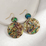 RETRO COLORFUL FASHION ABALONE EARRINGS_CWMM4254