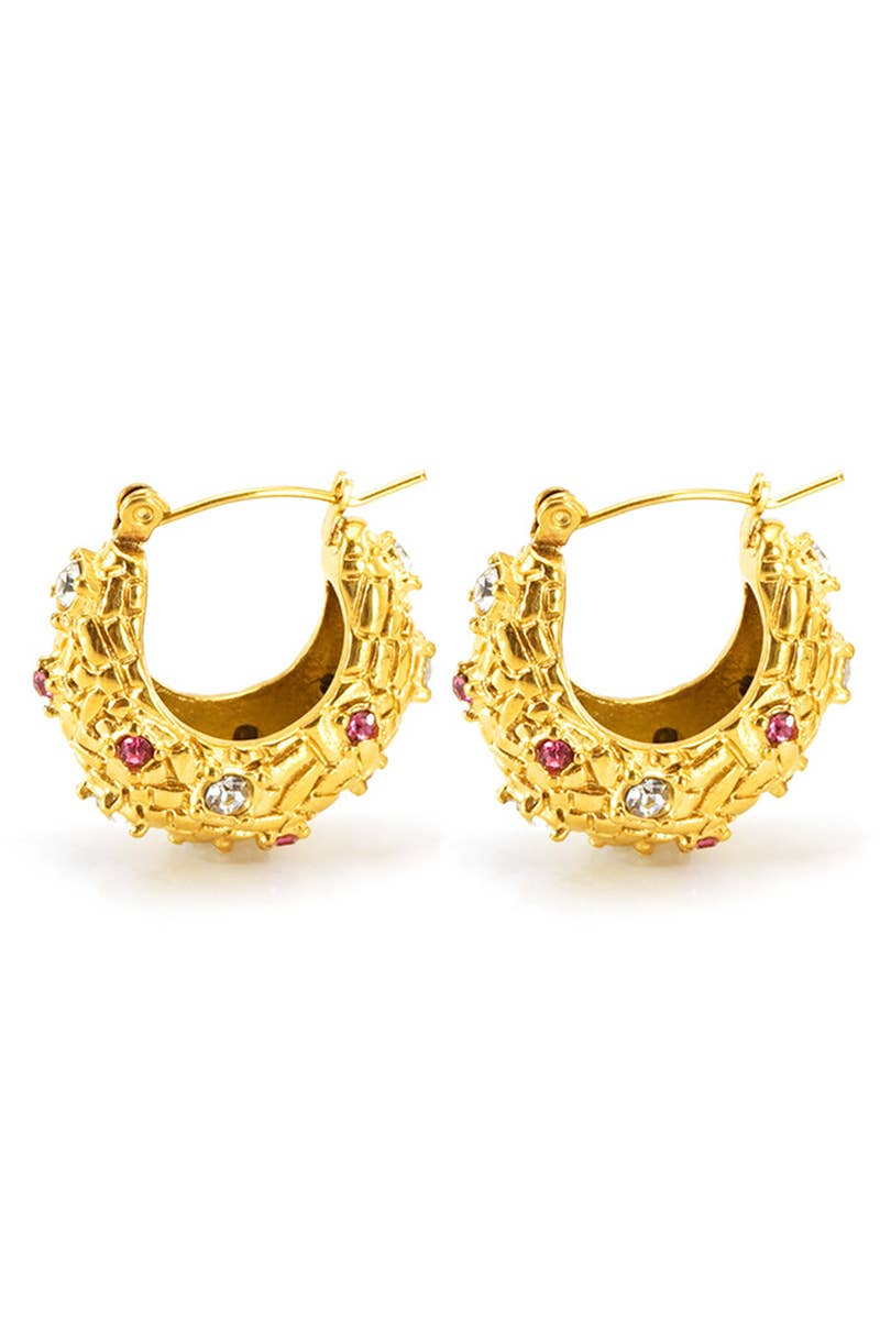 18K Gold Plated Stainless Steel Earrings_Cwaje0373