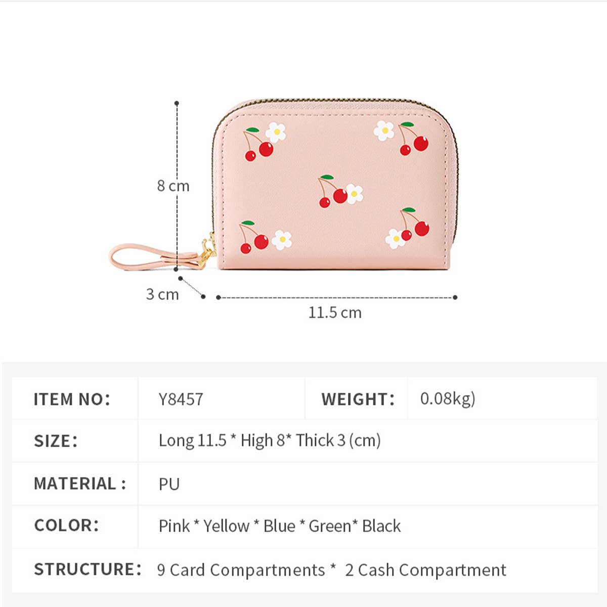 Cute Printed Mini Zipper Wallet_Cwab1623