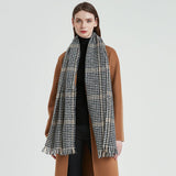 Retro Plaid Houndstooth Warm Scarf_Cwasc0146